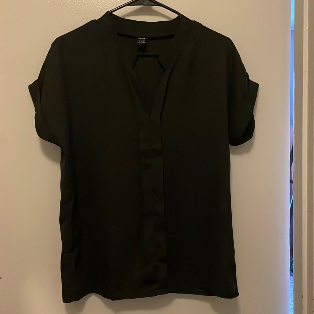 Black v-neck blouse